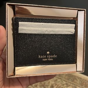 NWT Kate Spade black Glimmer Card Holder